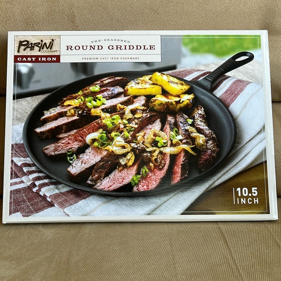 Parini Premium Cast Iron 10.5” Round Griddle NWOT - Picture 1 of 8